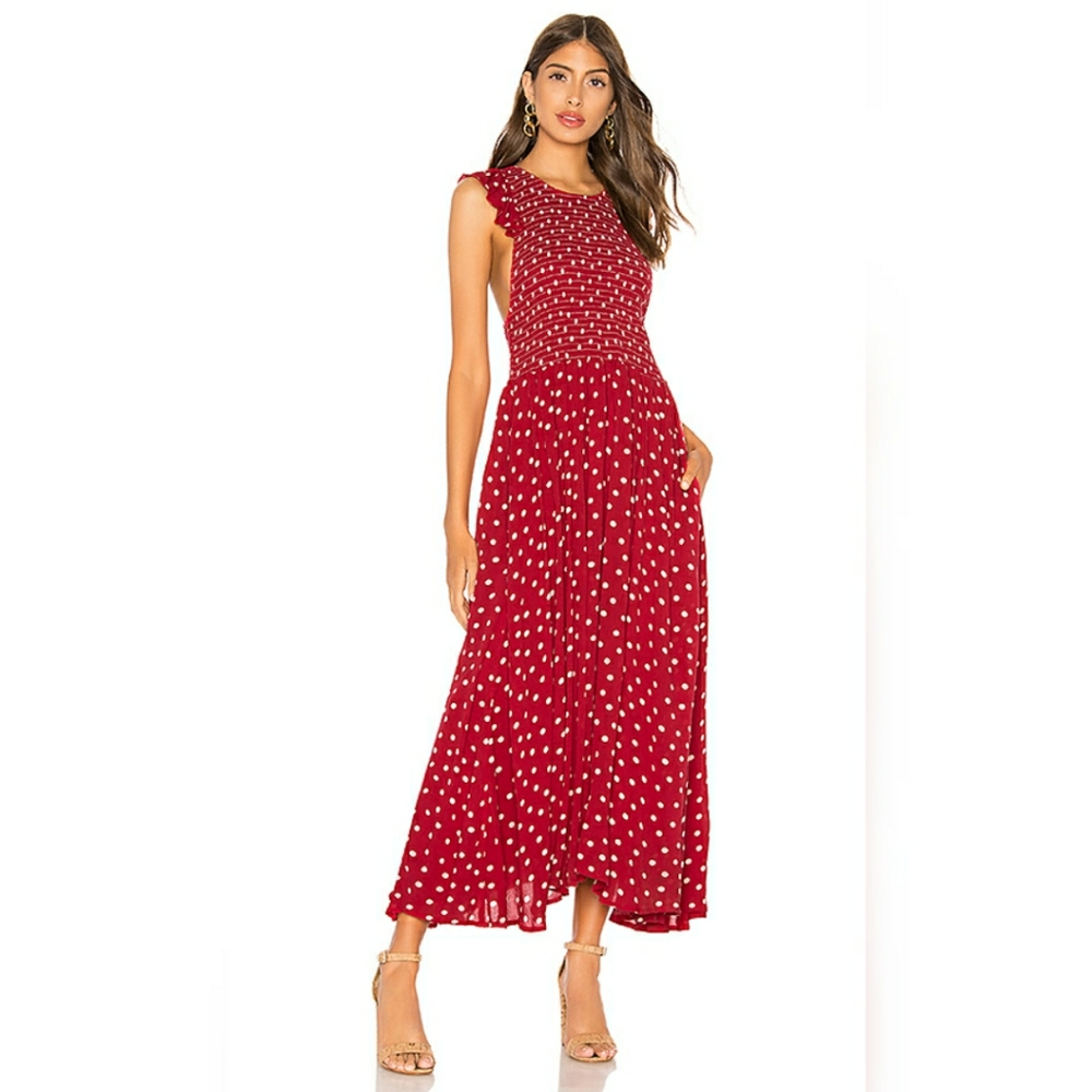 Free People Red Midi Dress